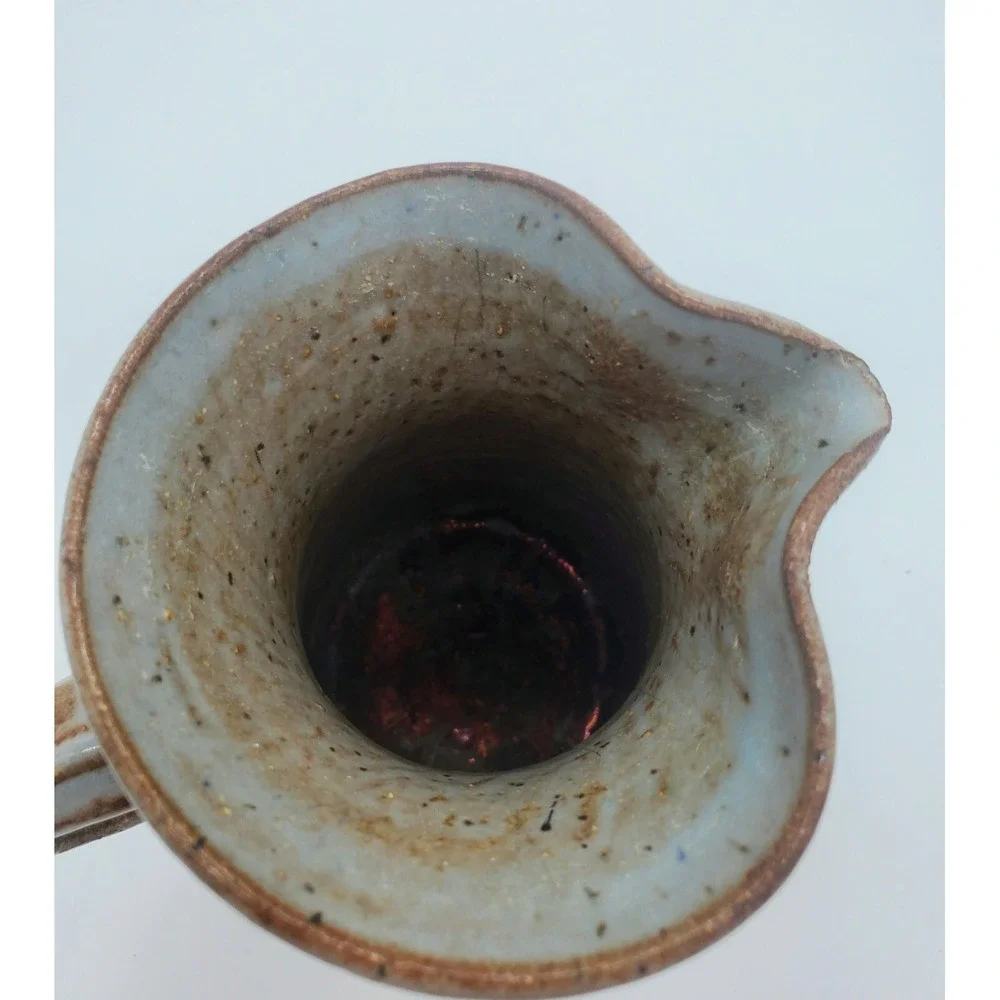 Vintage Studio Art‎ Pottery Stoneware Mini Pitcher Creamer Blue Drip Glaze
